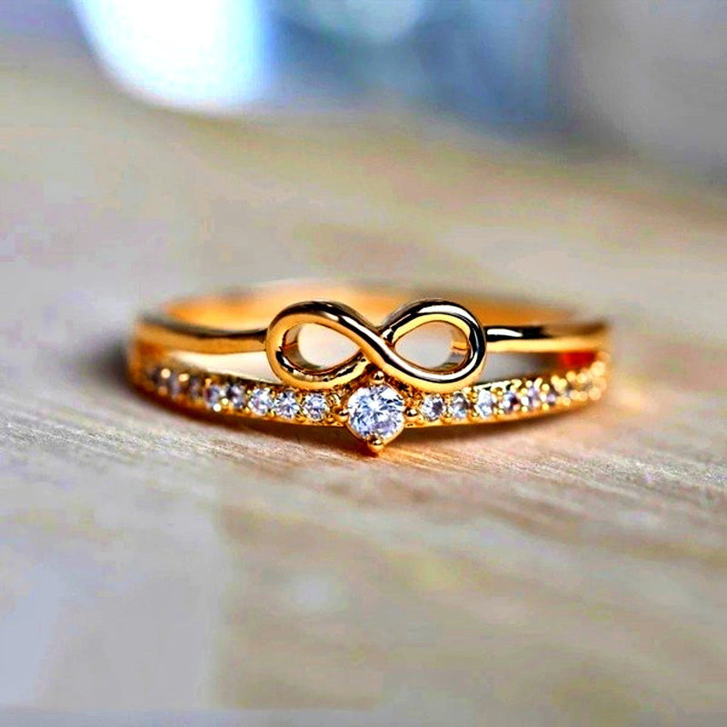 Buy Double Cross Promise Ring | Infinity Ring in Gold | Youlry